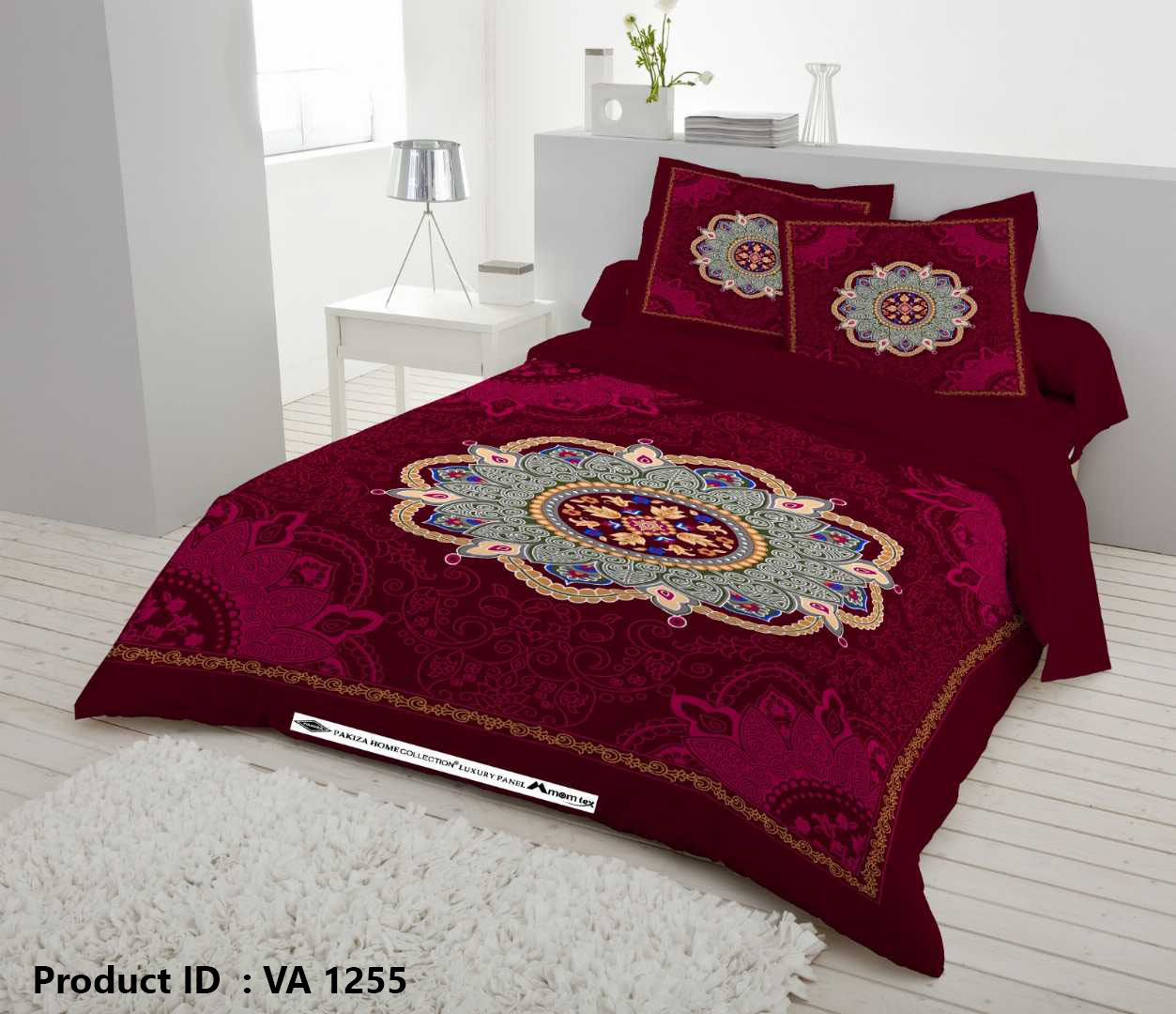 Digital 3D Print Luxury Panel Bed Sheet King Size