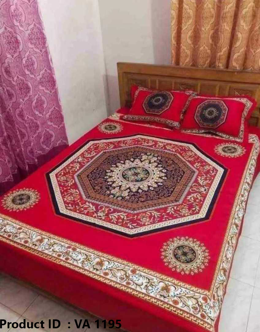 Digital Home Tex Luxury Panel Cotton Bed Sheet King Size