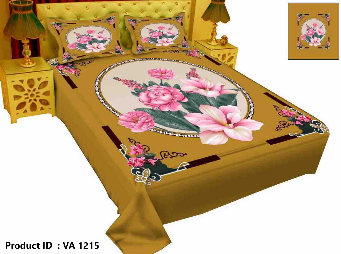 Digital Home Tex Luxury Panel Cotton Bed Sheet King Size